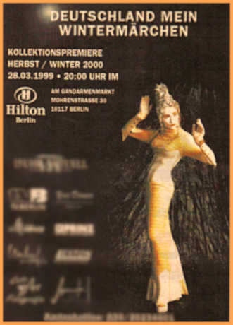 Werbung zur Trend Kollektion Herbst/Winter 2000 Deutschland-(m)ein Wintermärchen von Modekünstler Torsten Amft